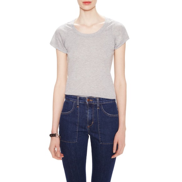 Joe's Jeans Lindes Tee Poly Blend Knit Jersey Round Neck Top T-Shirt Gray S/LNwt - Picture 1 of 3